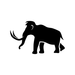 Poster - black mammoth vector logo