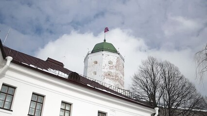 Aufkleber - stone walls with an ancient castle tower