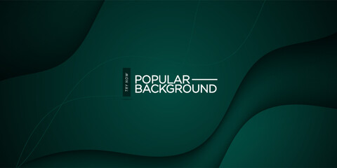 Premium colorful wavy abstract background with gradient dark green color on background. Eps10 vector