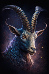 Wall Mural - capricorn in space astrological sign generative ai