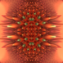 Aufkleber - Psychedelic composition with fantastic ferromagnet drop. Abstract background. 3d rendering digital illustration