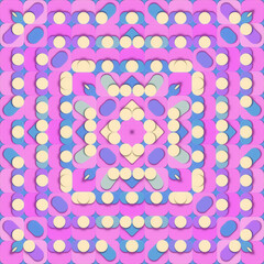 Leinwandbilder - Stunning abstract background, symmetrical composition with glowing neon colors. 3d rendering digital illustration