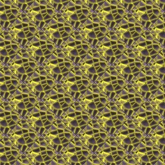 Aufkleber - Square blocks 3d rendering digital illustration with a yellow geometric crack pattern. Abstract creative background