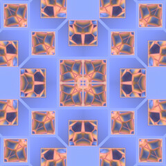 Aufkleber - Kaleidoscopic 3d rendering digital illustration of colorful crystal blocks with long shadow