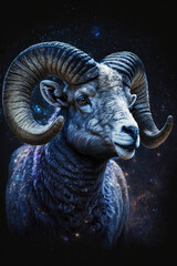 Wall Mural - aries astrological sign in space generative ai