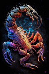 Wall Mural - scorpios astrological sign in space generative ai