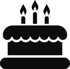 Wall Mural - Birthday cake with candles vector icon