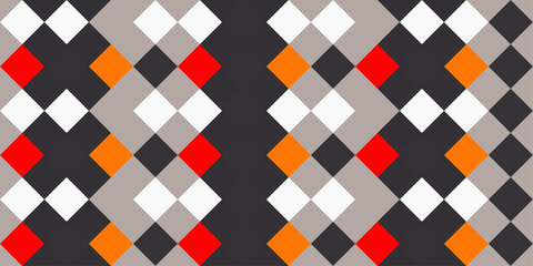 Poster - Red, black and gray diamonds. Vector repeating rhombus pattern. Grid of identical diamonds. For print and surface decoration.