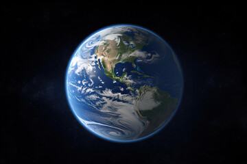 Wall Mural - realistic earth planet in space. created with generative ai technology