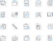 © michael broon - Editing outline icons collection. Edit, Editing, Modify, Enhance, Improve, Revise, Reorganize vector and illustration concept set. Crop, Process, Reshape linear signs