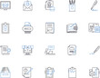 © michael broon - Editing outline icons collection. Edit, Editing, Modify, Enhance, Improve, Revise, Reorganize vector and illustration concept set. Crop, Process, Reshape linear signs