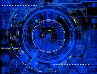 Aufkleber - Abstract background with blue color electronic and technology theme