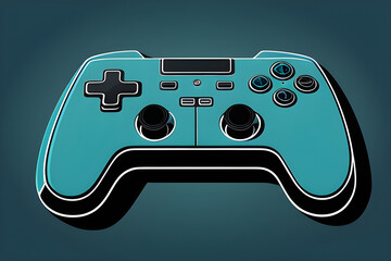 Video game controller icon, isolated on dark green background. Generative AI