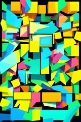 Wall Mural - Abstract background with colorful painted broken glass. Generative AI