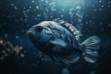 Fish Swimming In The Sea - Created With Generative AI Technology