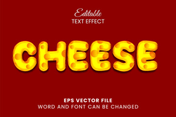 Poster - yellow cheese vector text effect