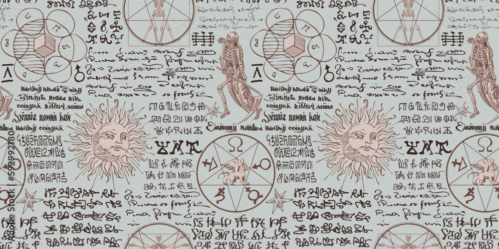 alchemical formula with encrypted symbols Stock Vector | Adobe Stock