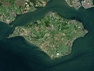 Wall Mural - Isle of Wight, England - Great Britain. Low-res satellite. No legend