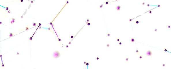 Fototapete - technology with polygonal shapes on dark blue background.