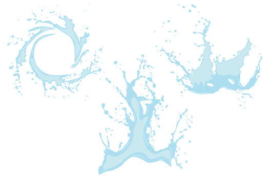 collection of splashes of water or oil