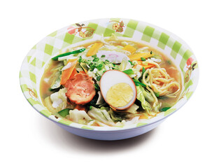 Wall Mural - Japanese ramen noodle soup with chashu and vegetables