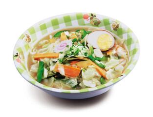 Wall Mural - Japanese ramen noodle soup with vegetables