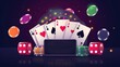 Banner for online casino, gaming industry. Generative AI.