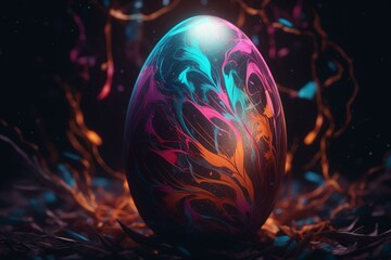 Wall Mural - Colorful Abstract Easter Egg Background. Generative AI