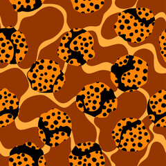 Poster - Seamless background pattern. Abstract grunge tribal pattern. Wavy abstract shapes. Vector image