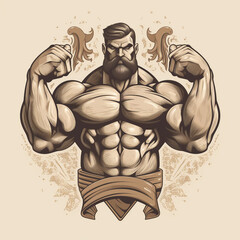 muscle, gym, alphabet, A, B, C, D, F, G, H, J, K, L, M, N, P, Q, R, S, T, V, X, Z, comic, character, retro, football, worker, hero, player, strong, people, muscular, business, icon, generative, ai