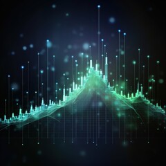 Poster - arrow graph growth on global network and analyzing sales data and economic growth, Investment, Digital marketing. generative ai
