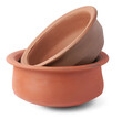 empty clay pots isolated, earthenware containers used to store, cook food and decorative purposes