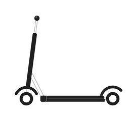 Poster - electric scooter monochrome flat vector object. escooter rental. transport. editable black and white