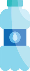 Canvas Print - Purified water symbol in blue plastic bottle