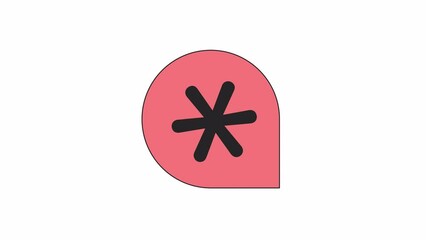 Poster - Animated six-pointed star. Flat outline style icon 4K video footage for web design. Ambulance service isolated colorful thin line element animation on white background with alpha channel transparency
