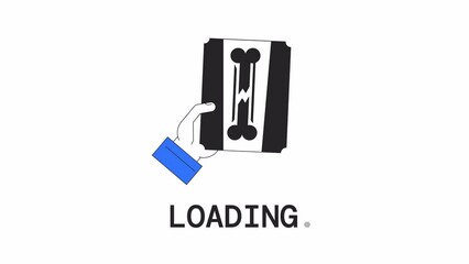 Aufkleber - trauma x ray loader animation. radiography service. bone scan. flash message 4k video footage. isola