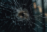 Fototapeta  - Ultra-Realistic Broken Glass and Bullet Hole Image