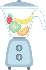 Sticker - Fresh organic fruit cocktail in modern blender