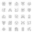 © Icon - Valentine's Day Icons: teddy bear. letter. ring with a diamond. sweetmeats. heart. rose. cupcake. strawberry in chocolate and gift. Vector illustration.