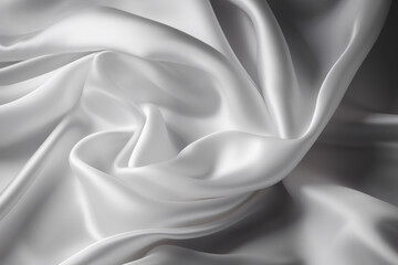 white satin silky cloth as a backdrop, with crease wavy folds of fabric. copyspace. high quality gen