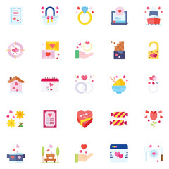 Set of friendship icons. Vector Illustration