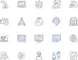 © michael broon - System administration outline icons collection. Administration, System, Management, Networking, Services, Resources, Security vector and illustration concept set. Patching, Monitoring, Automation