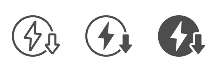 energy reduction vector icons set