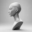 white mannequin heads isolated on white background, Blank White Head Side view, plastic human faceless dummy figure, wig holder 3D render illustration, generative ai