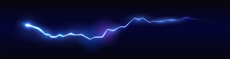 Wall Mural - Vector lightning, thunderstorm light effect. Abstract background in the form of lightning. Powerful charge of nature force. Isolated illustration EPS10