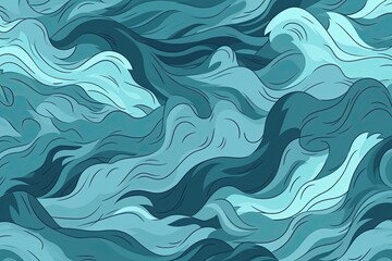 Wall Mural - abstract blue and white wavy lines on a background. Generative AI