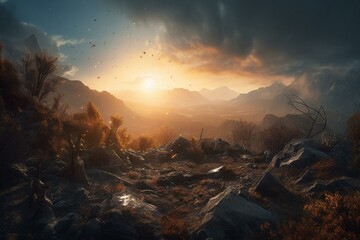 Wall Mural - Paradigm of Heaven and Earth. Generative AI