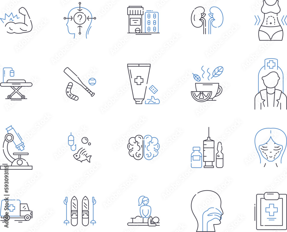 Healthtech Icon Vetor Health tech outline icons collection. Healthtech, Healthcare ...