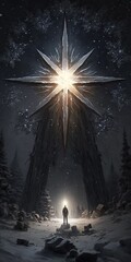 Wall Mural - The star indicates the christmas of Jesus Christ. Generative AI