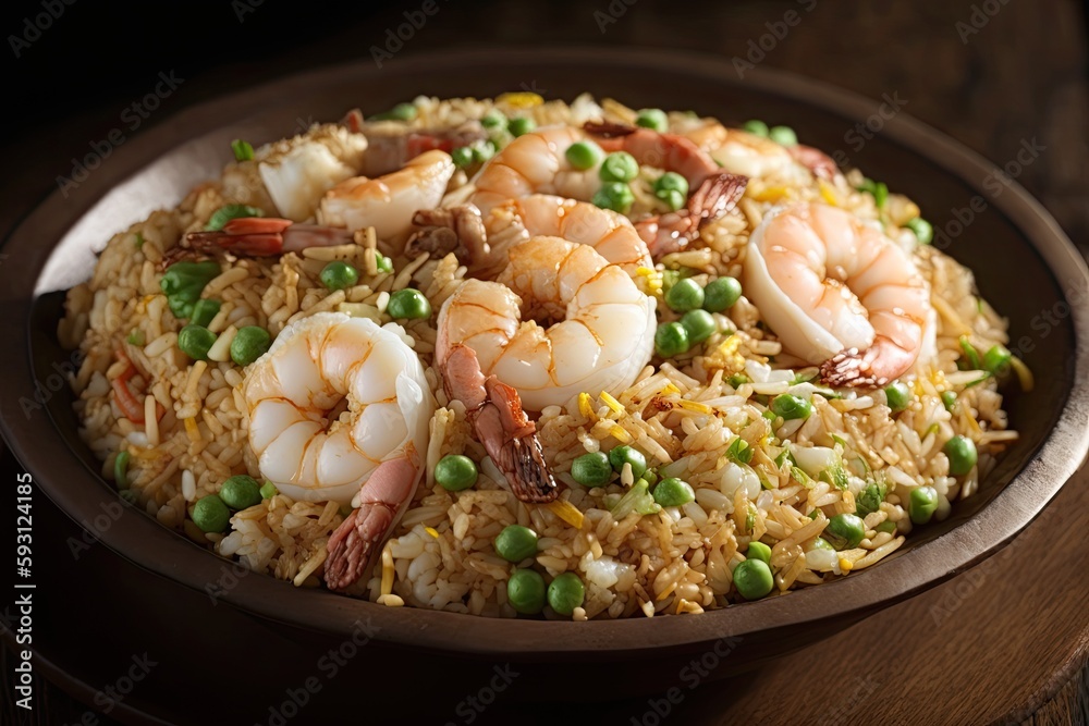 Fried Rice Combained Image Ilustración de Stock Special fried rice, also known as Yangchow fried ...